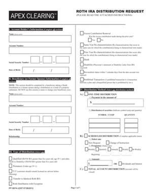 Roth IRA Distribution Request Form