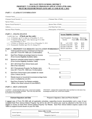 East Penn School District Property Tax Rebate Application