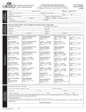 Giant Eagle Specialty Pharmacy Enrollment Form