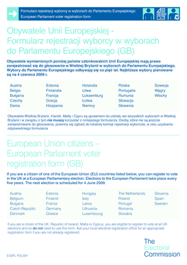 European Parliament Voter Registration Form