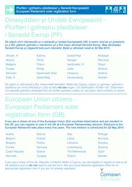European Parliament Voter Registration Form