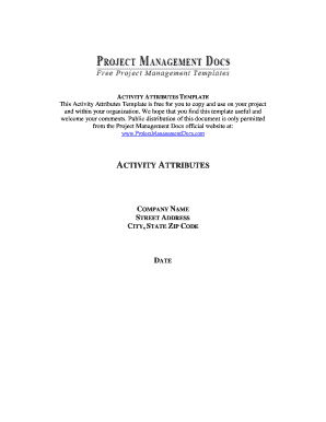 Construction management ppt pdf - activity attributes template form