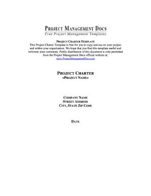 pmbok project charter template