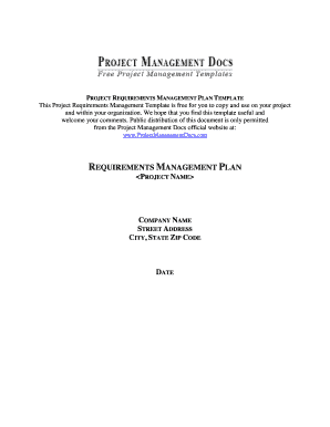 Construction project plan example pdf - requirements management plan sample