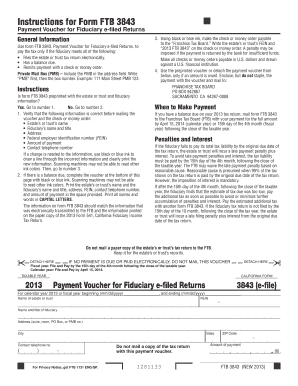 California Form FTB 3843 Payment Voucher