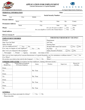 Employment Application Form