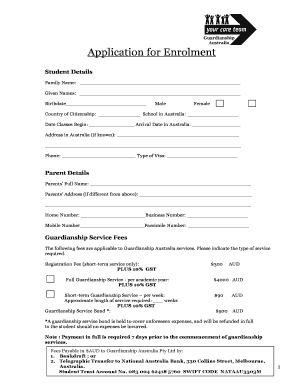 Application for Enrolment