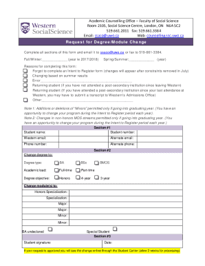 Request for Degree Module Change
