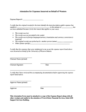 Expense Attestation Form