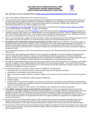 University of Western Ontario Faculty PER Claim Form
