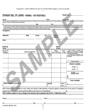 Straight Bill of Lading