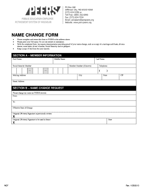 PEERS Name Change Form