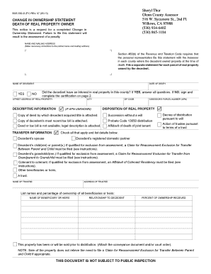 California Change in Ownership Statement