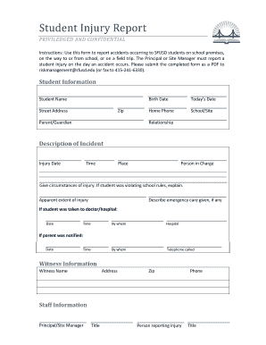 San Francisco Student Injury Report