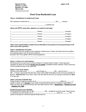 Fixed-Term Residential Lease