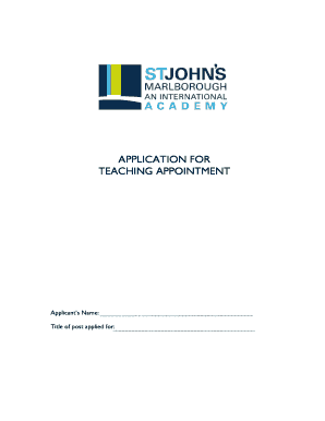 Application for Teaching Appointment