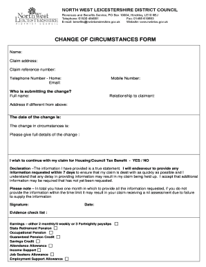 Change of Circumstances Form