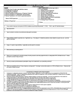 Addendum for Nurse Practitioners