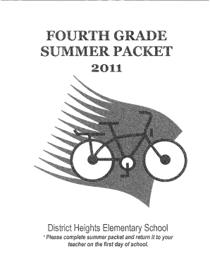 Fourth Grade Summer Packet