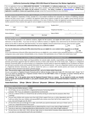 California Community Colleges Board of Governors Fee Waiver Application