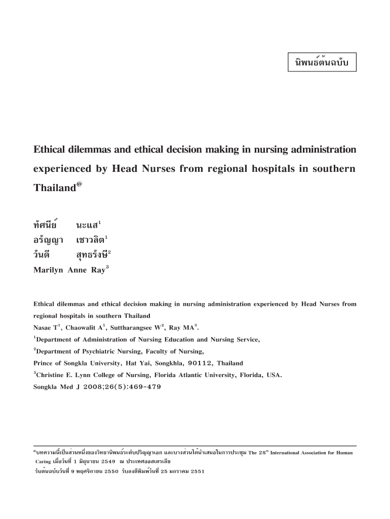 Fillable Online Ethical Dilemmas And Ethical Decision Making In Nursing fillable-online-ethical-dilemmas-and-ethical-decision-making-in-nursing