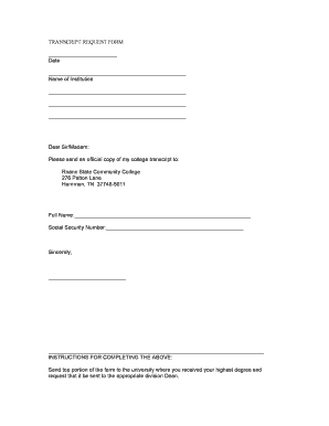 Transcript Request Form