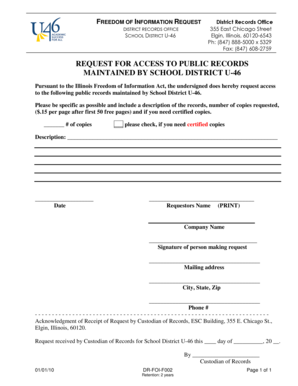 Illinois Freedom of Information Request Form