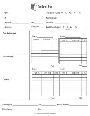 RSCC Academic Plan Form