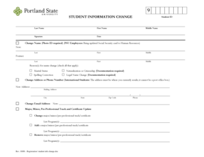 Student Information Change Form