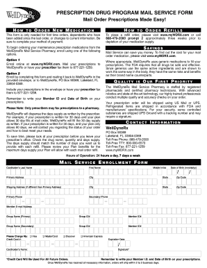 Prescription Drug Program Mail Service Form