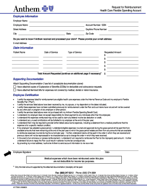 Health Care Flexible Spending Account Reimbursement Form