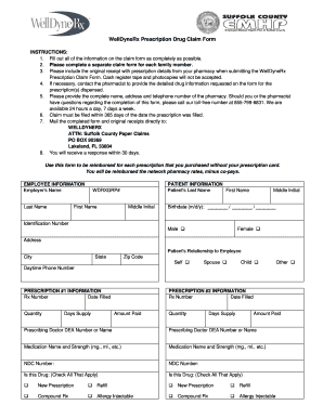 WellDyneRx Prescription Drug Claim Form