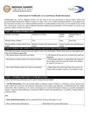 WellDyneRx Health Information Authorization Form