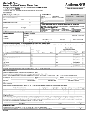 MEA Health Plans Member Enrollment Form