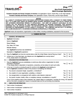 Non-Profit Organization Multi-Coverage Application