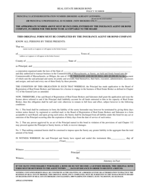 Real Estate Broker Bond