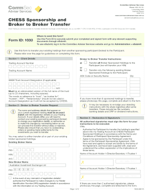 CHESS Broker to Broker Transfer Form