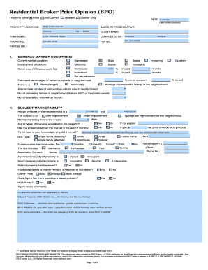 Residential Broker Price Opinion Form