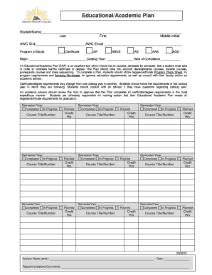 Educational Academic Plan Form