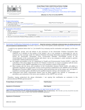 Contractor Certification Form
