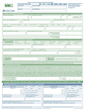 Parent Consent for Seasonal Influenza Vaccination