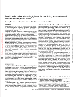 Fillable Online Food insulin index: physiologic basis for predicting ...
