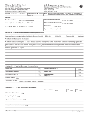 Material Safety Data Sheet