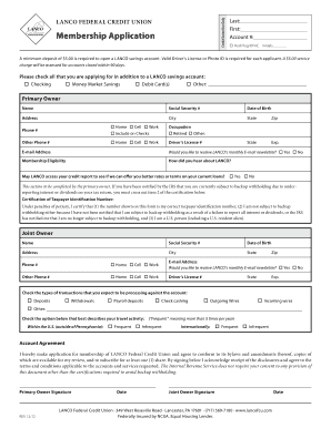 LANCO Federal Credit Union Switch Kit Checklist