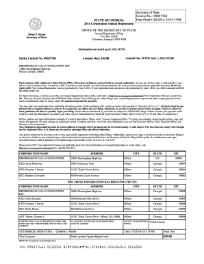 Georgia Corporation Annual Registration