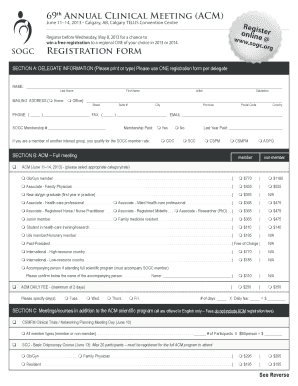 SOGC 69th Annual Clinical Meeting Registration Form