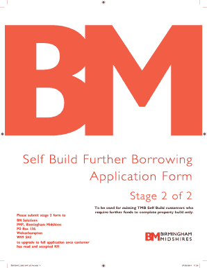 TMB Self Build Further Borrowing Application Form