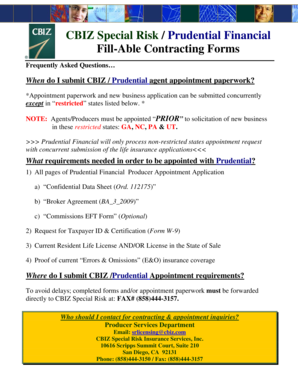 Prudential Financial Producer Appointment Application