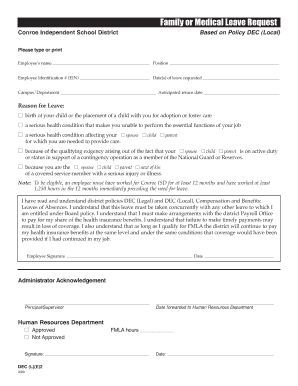 Family Medical Leave Request Form