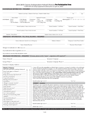Conroe ISD Pre-Participation Form